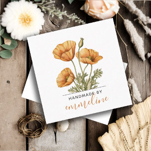 Whimsical Flowers Handmade By Craftsman  Square Business Card