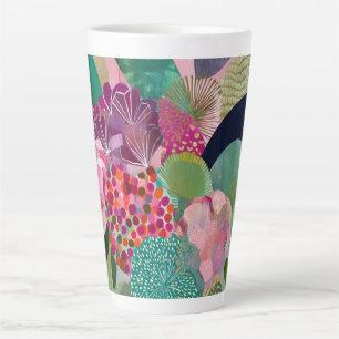 Whimsical flowers latte mug