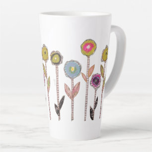 Whimsical Flowers  Latte Mug