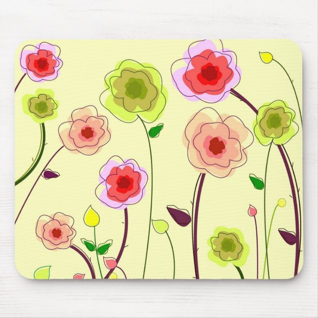 Whimsical Flowers - Mousepad (Front)
