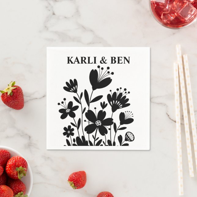 Whimsical Flowers Napkin (Insitu)