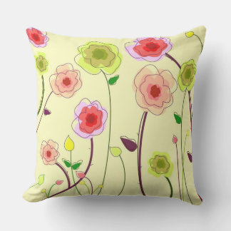 Whimsical Flowers Outdoor Cushion