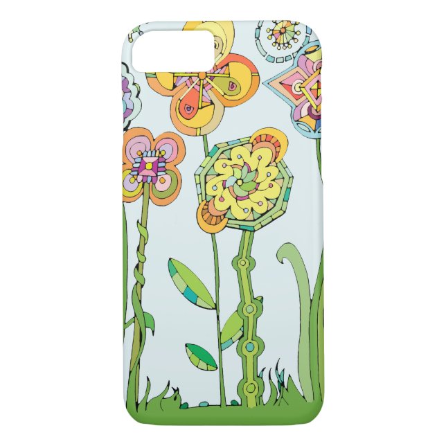 Whimsical Flowers Phone Case (Back)