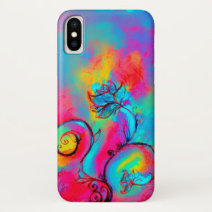 WHIMSICAL FLOWERS  pink yellow blue Case-Mate iPhone Case