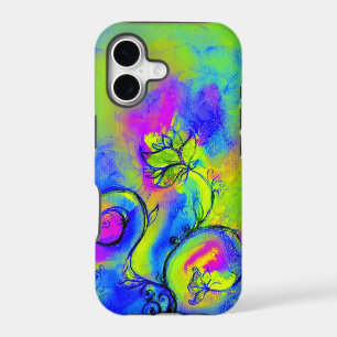 WHIMSICAL FLOWERS pink yellow green purple