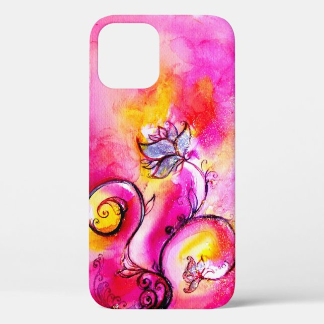 WHIMSICAL FLOWERS,Pink Yellow Purple Floral Swirls Case-Mate iPhone Case (Back)