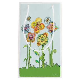 Whimsical Flowers Small Gift Bag