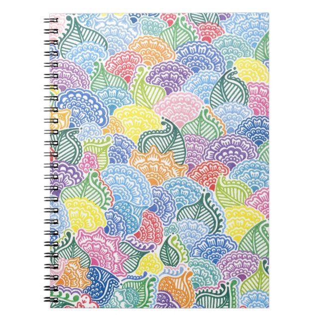Whimsical Flowers Spiral Notebook (Front)