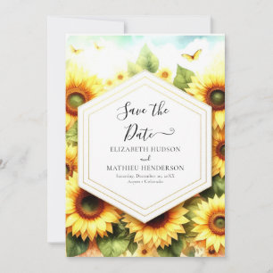 Whimsical Flowers Sunflower Wedding Save The Date