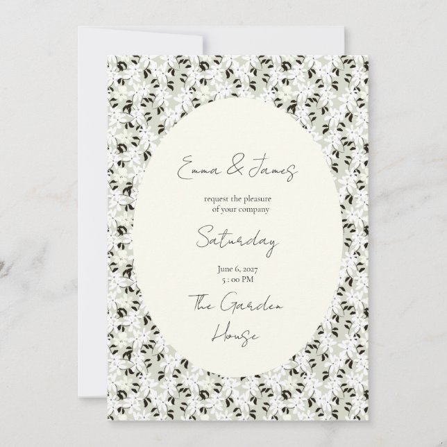 Whimsical flowers Wedding Invitation  (Front)