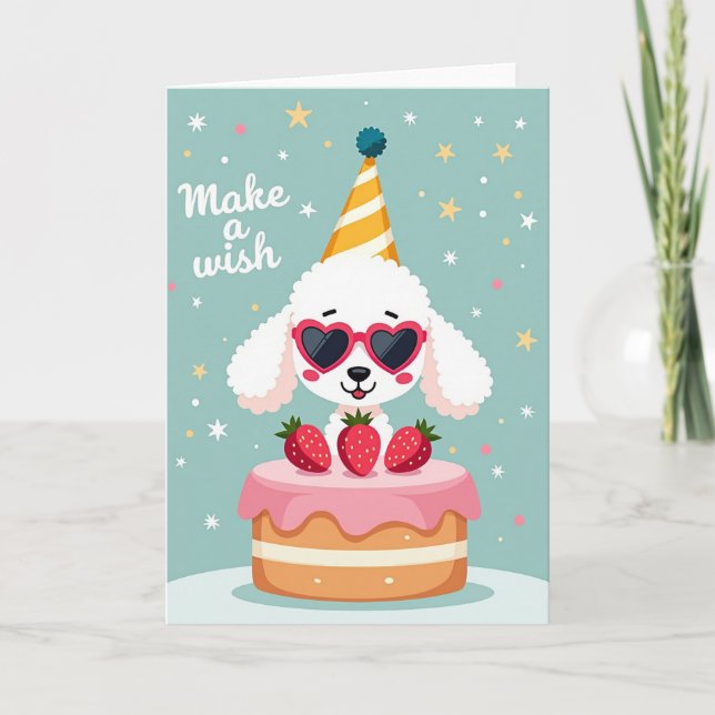 Whimsical Fluffy Animal Birthday Card (Front)