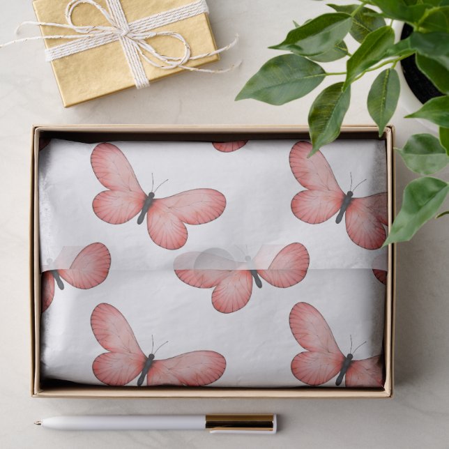 Whimsical Fluttering Butterflies Pattern Tissue Paper (Gift)