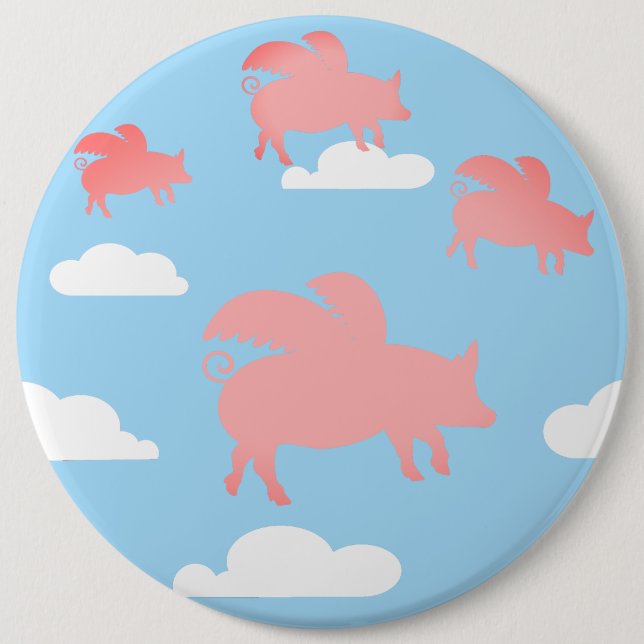 Whimsical Flying Pigs 6 Cm Round Badge (Front)