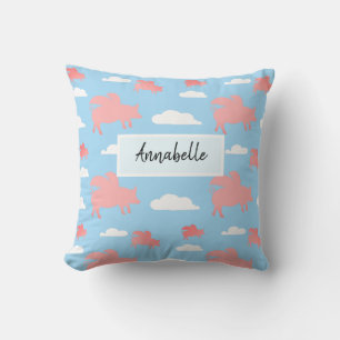 Whimsical Flying Pigs Cushion