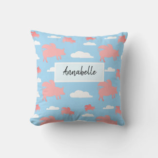 Whimsical Flying Pigs Cushion