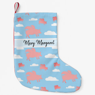 Whimsical Flying Pigs Small Christmas Stocking