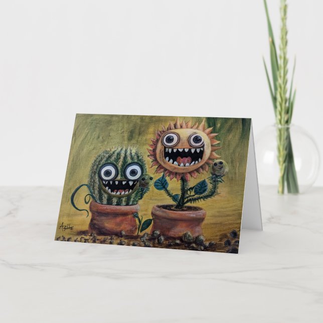 Whimsical Foil Folded Greeting Card Colour:Silver (Front)