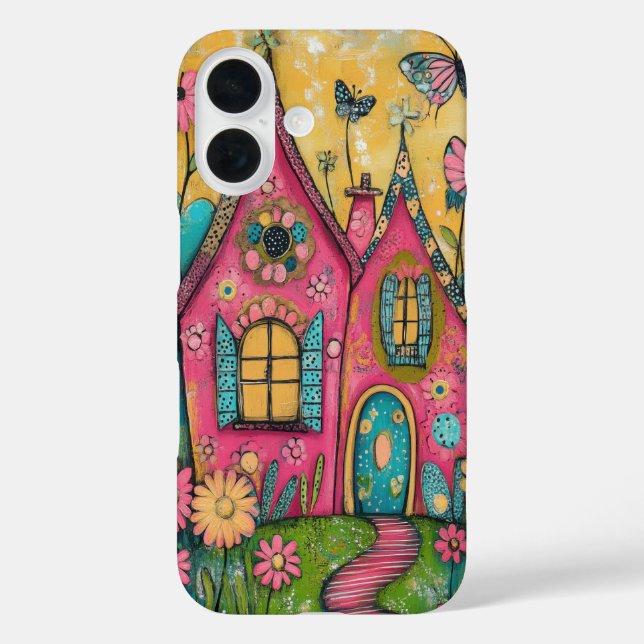 Whimsical Folk Art Houses Case-Mate iPhone Case (Back)
