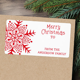 Whimsical folk art snowflake to from gift