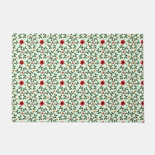 Whimsical Folk Floral Butterfly Pattern Doormat