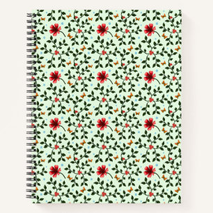 Whimsical Folk Floral Butterfly Pattern Notebook