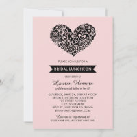 Whimsical Folk Heart Pink Bridal Luncheon