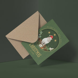 Whimsical Forest animals Christmas  Foil Greeting Card