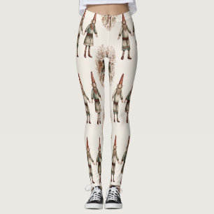 Whimsical Forest Gnomes & Botanical (2) Leggings