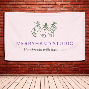 Whimsical Forest Green Stocking Garland Christmas  Banner