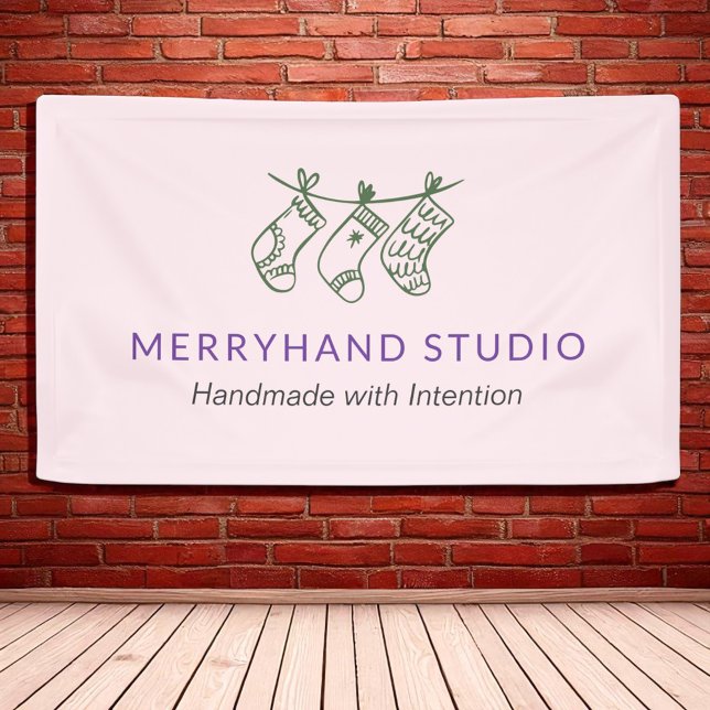 Whimsical Forest Green Stocking Garland Christmas  Banner (Creator Uploaded)