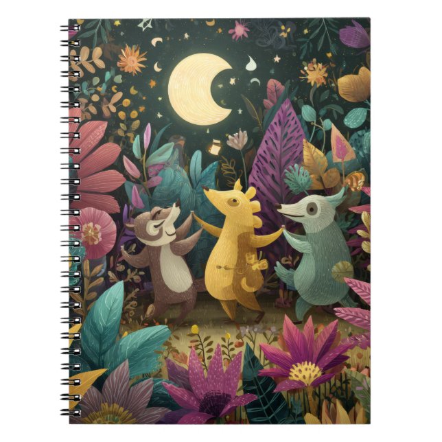 Whimsical Forest Moon Dance Notebook (Front)