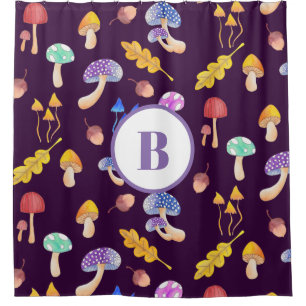Whimsical Forest Mushrooms   Personalised Shower Curtain