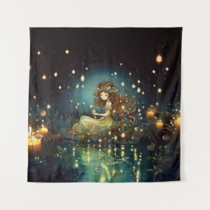 Whimsical Forest Princess Tapestry