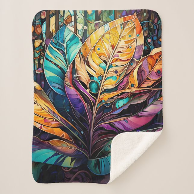 Whimsical Forest Sherpa Blanket (Front)