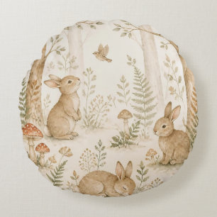 Whimsical Forest Woodland Animals Baby Round Cushion