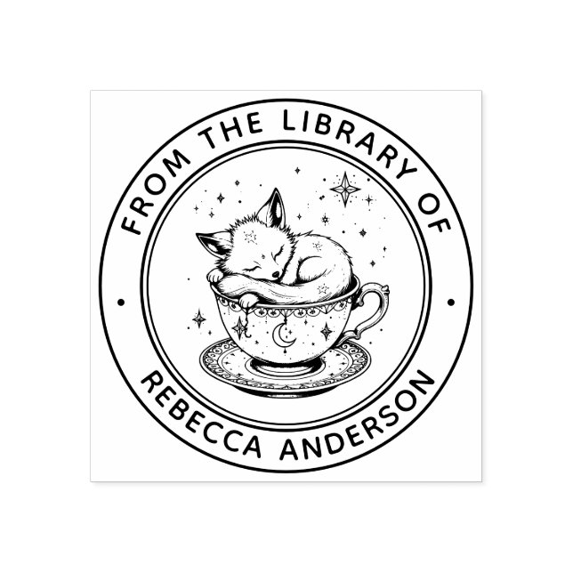 Whimsical Fox Book Stamp (Imprint)