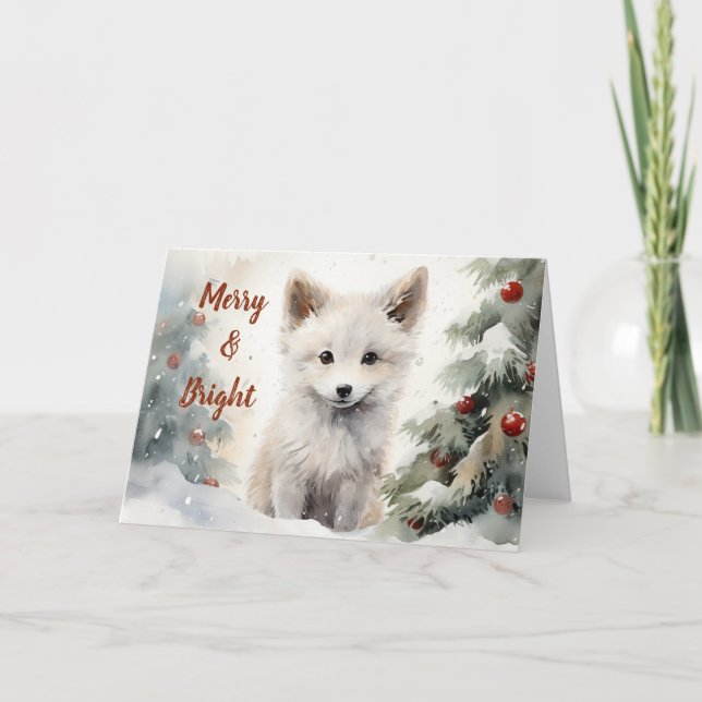 Whimsical Fox Christmas Card  (Front)