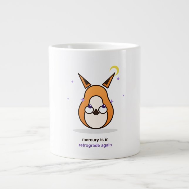 Whimsical Fox Illustration Large Coffee Mug (Front)