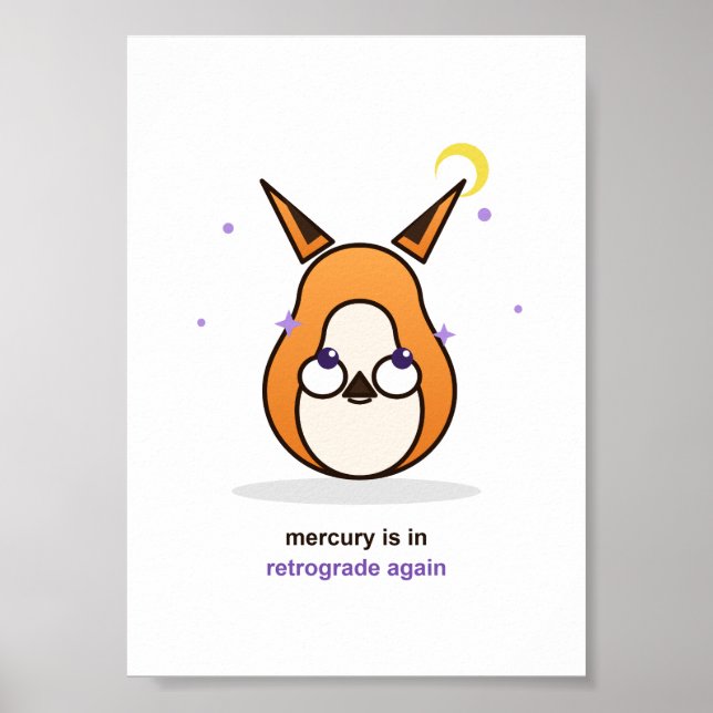 Whimsical Fox Illustration Poster (Front)