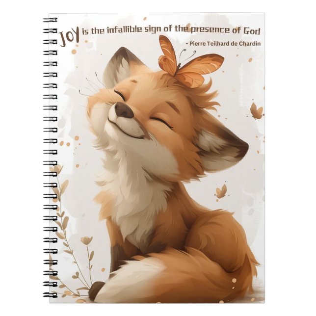 Whimsical Fox Joyful Notebook - Positive Vibes (Front)