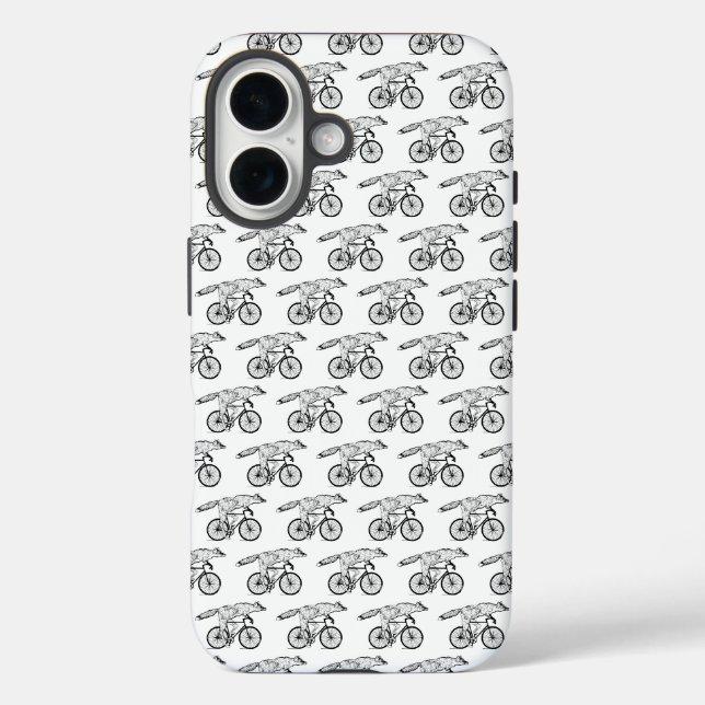 Whimsical Fox on Bicycle Art Print Case-Mate iPhone Case (Back)
