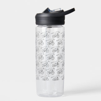 Whimsical Fox on Bicycle Art Print Water Bottle