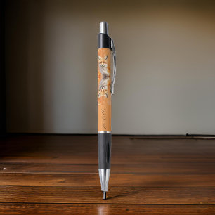 Whimsical Fox - Orange Trendy Name Pen