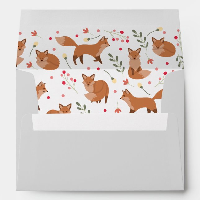 Whimsical Fox Pattern Envelope (Back (Bottom))