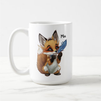 Whimsical Fox with a Feather Coffee Mug