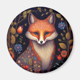 Whimsical Fox Woodland Fantasy Art Magnet