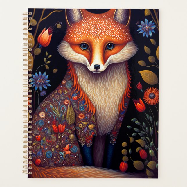 Whimsical Fox Woodland Fantasy Art Planner (Front)