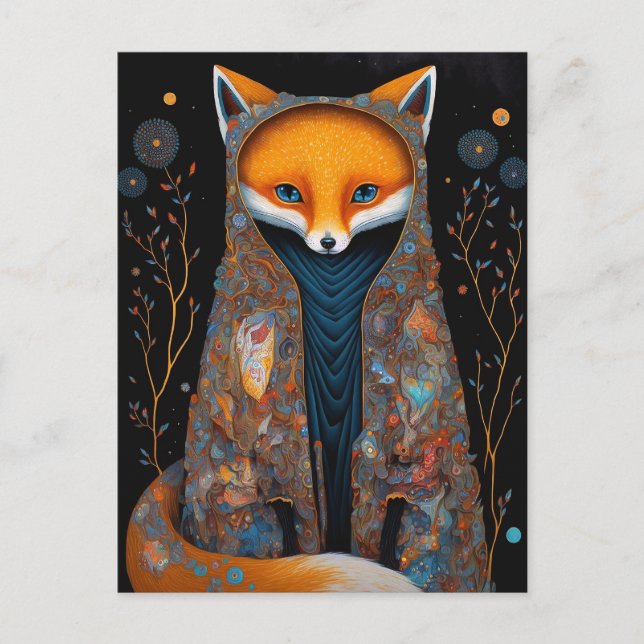 Whimsical Fox Woodland Fantasy Postcard (Front)
