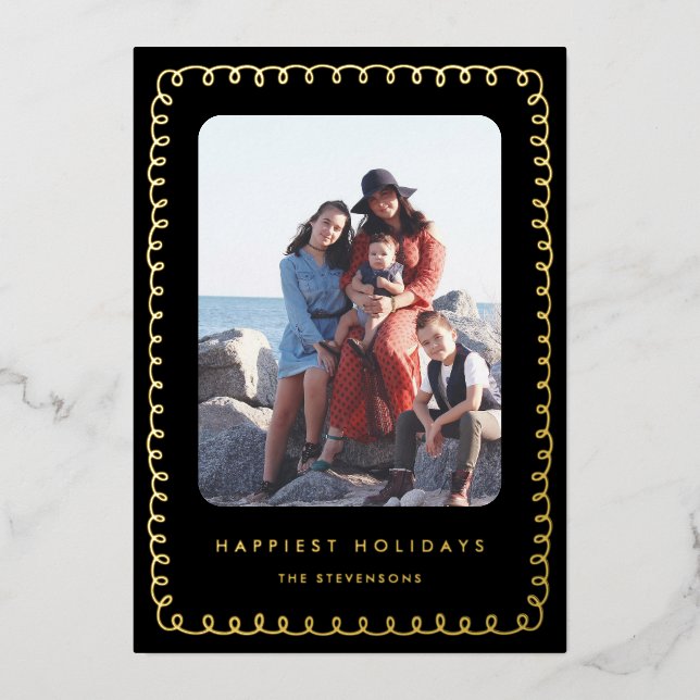 Whimsical Frame Happiest Holidays (Front)