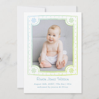 Whimsical framed photo playful design announcement